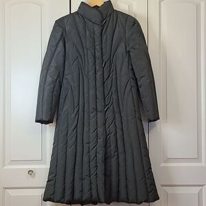 Vintage Jennifer Moore Long Charcoal Gray Down puffer Made in Korea Size M